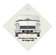 MG Midget Mk1 (disc wheels) 1961-64 Car Window Hanging Sign